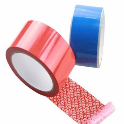 Custom PET Red Blue Security Packing Tape Void Open Tape