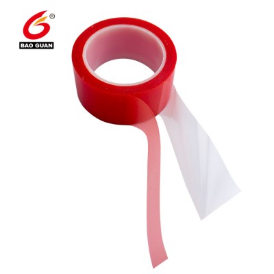 manufacturer double sided sealing use red film PET polyester adhesive tape