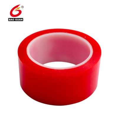 High temperature double sided tape polyester with red MOPP film liner